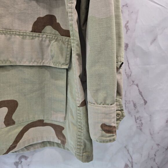 Vintage Desert Camo Jacket Men Medium Regular Hot Weather Field Nato Tri Color - Picture 5 of 12